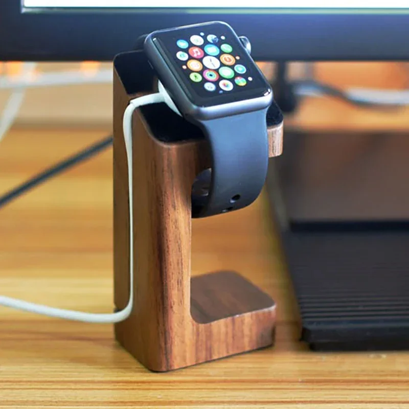 Smartwatch Apple Watch - Pengisi daya jam Apple kayu dudukan