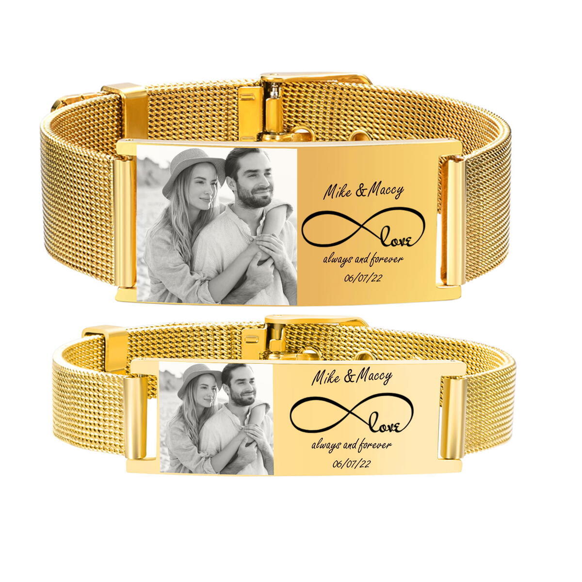 Mesh Stainless Strap - Gelang ID pribadi untuk pria wanita,