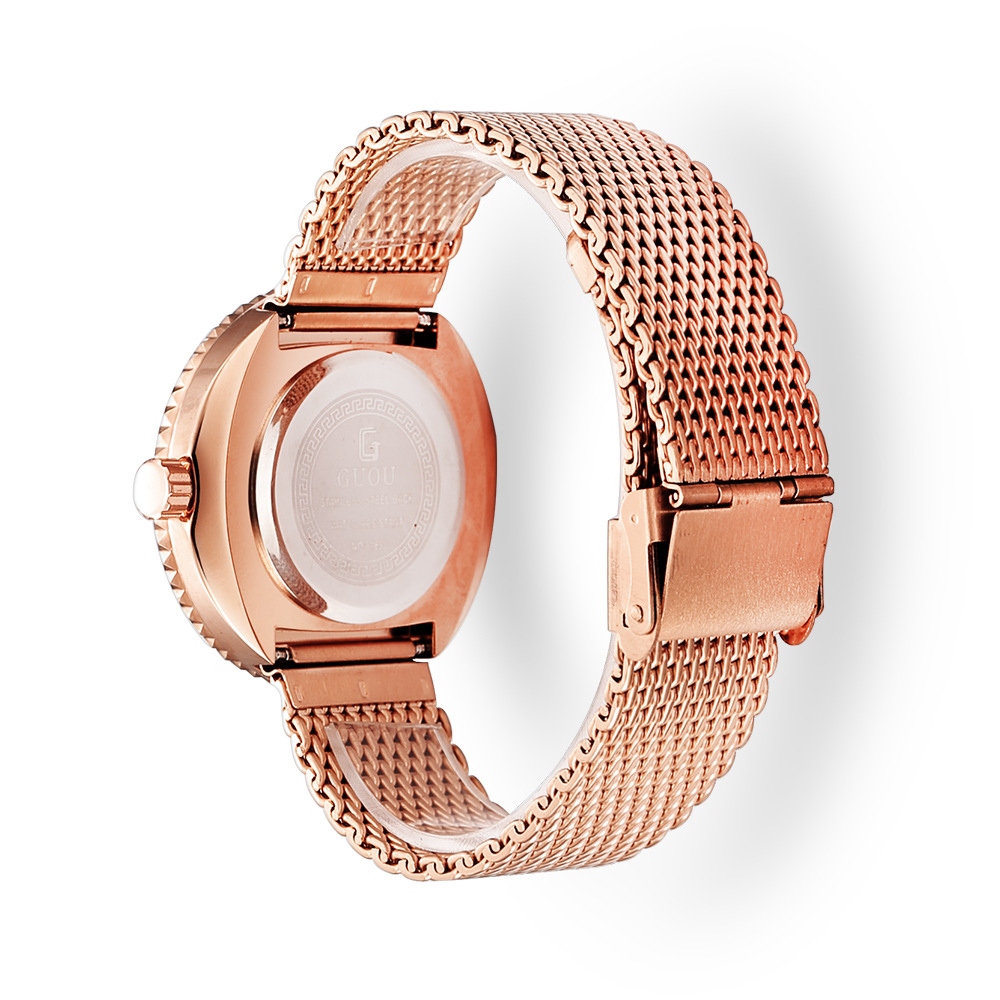 Guou jam tangan wanita Quartz  - Mesh Stainless Strap ulasan dan harga