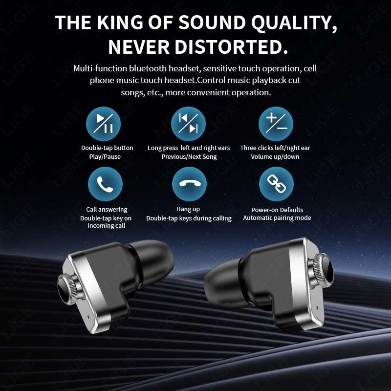 LIGE TWS Earbuds Headset Bluet - Smartwatch Noise Watches For Men ulasan dan harga