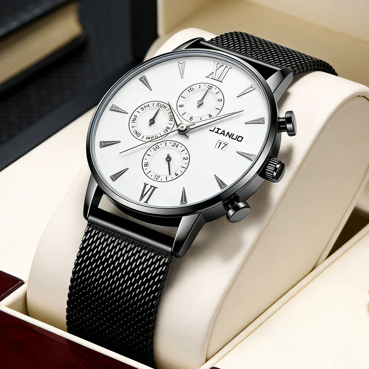 Jam Tangan Pria Kasual Trendy  - Mesh Stainless Strap ulasan dan harga
