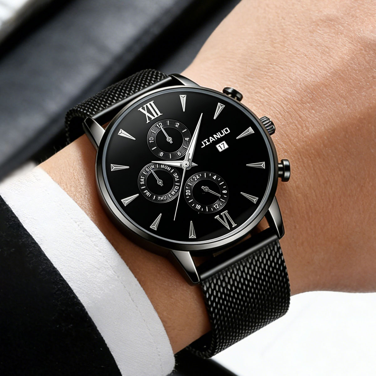 Jam Tangan Pria Kasual Trendy  - Mesh Stainless Strap ulasan dan harga