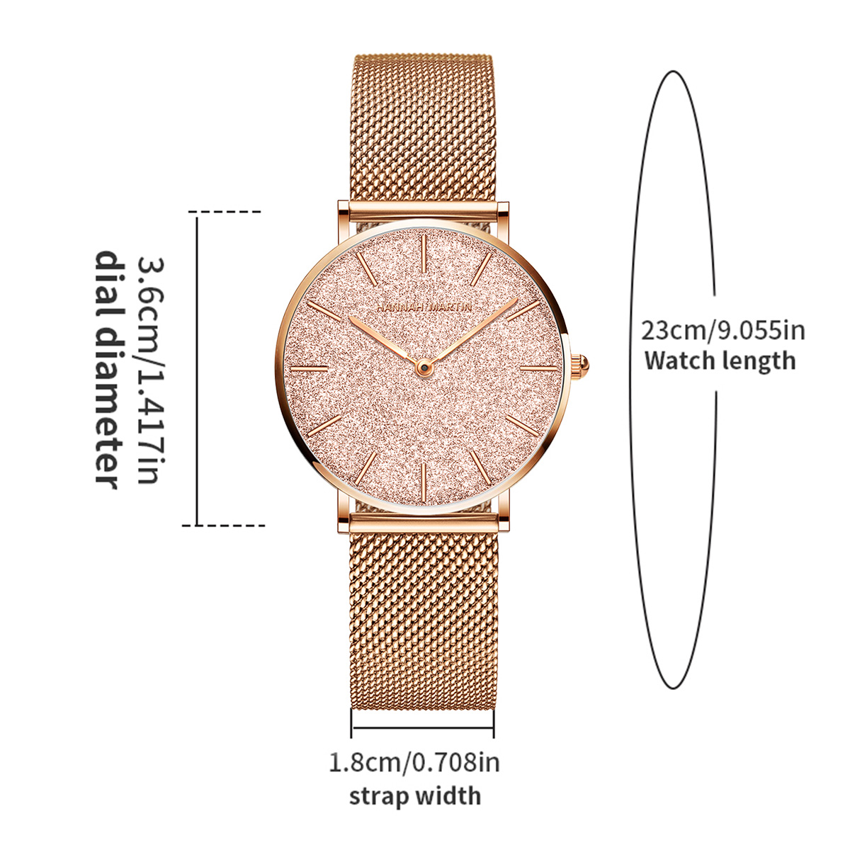 Hannah Martin Jam Tangan Wanit - Mesh Stainless Strap ulasan dan harga