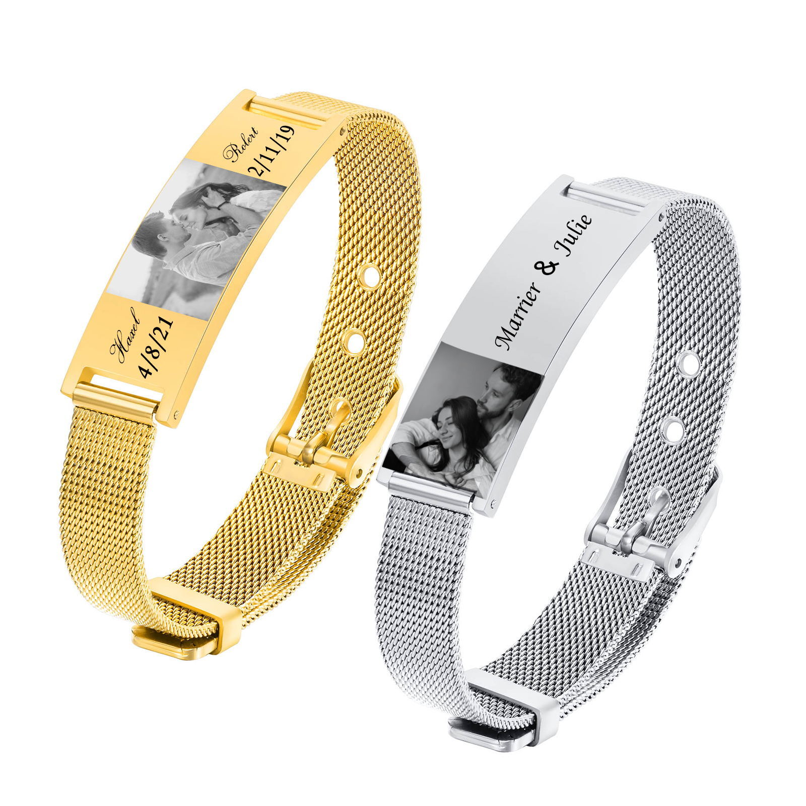 Gelang ID pribadi untuk pria w - Mesh Stainless Strap ulasan dan harga