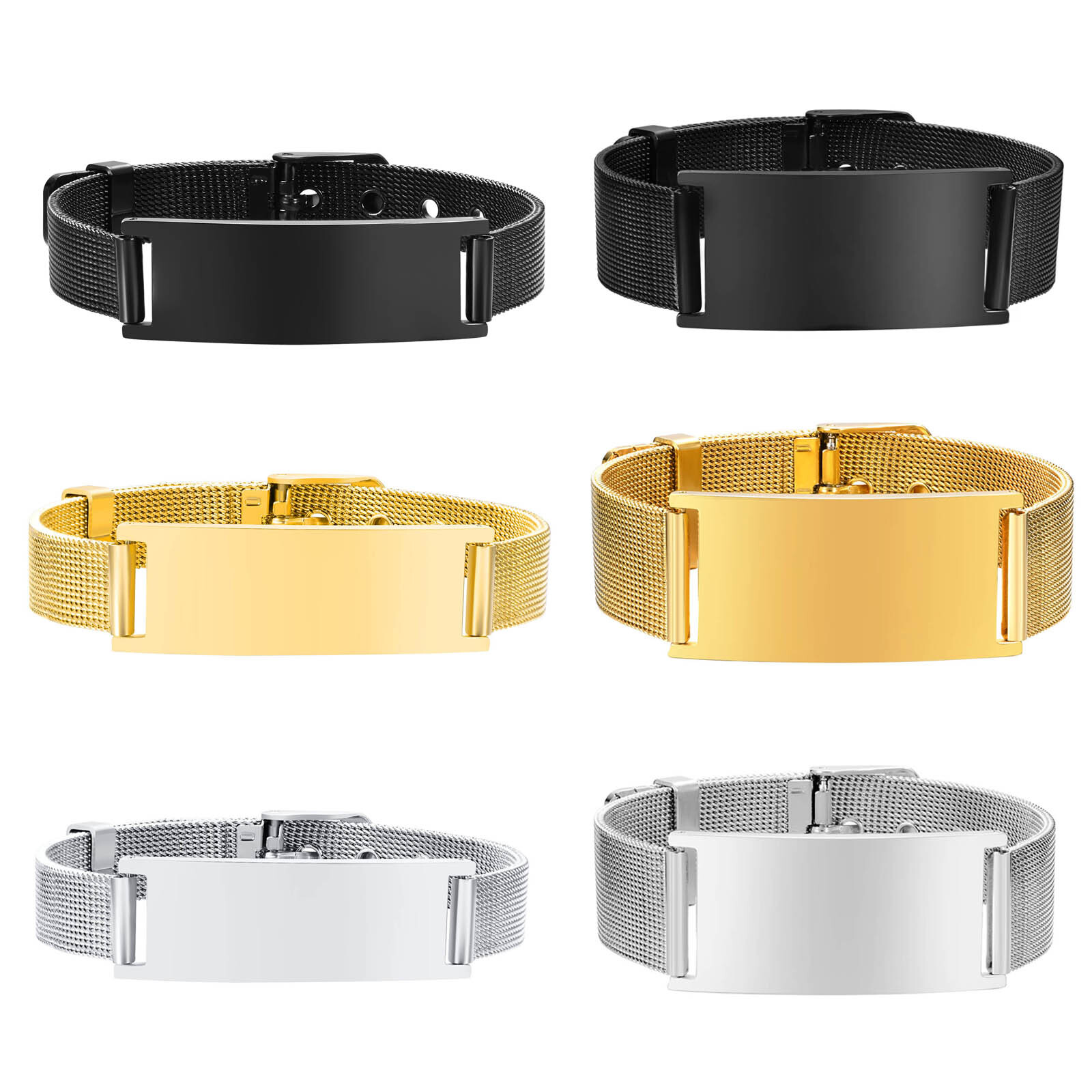 Gelang ID pribadi untuk pria w - Mesh Stainless Strap ulasan dan harga