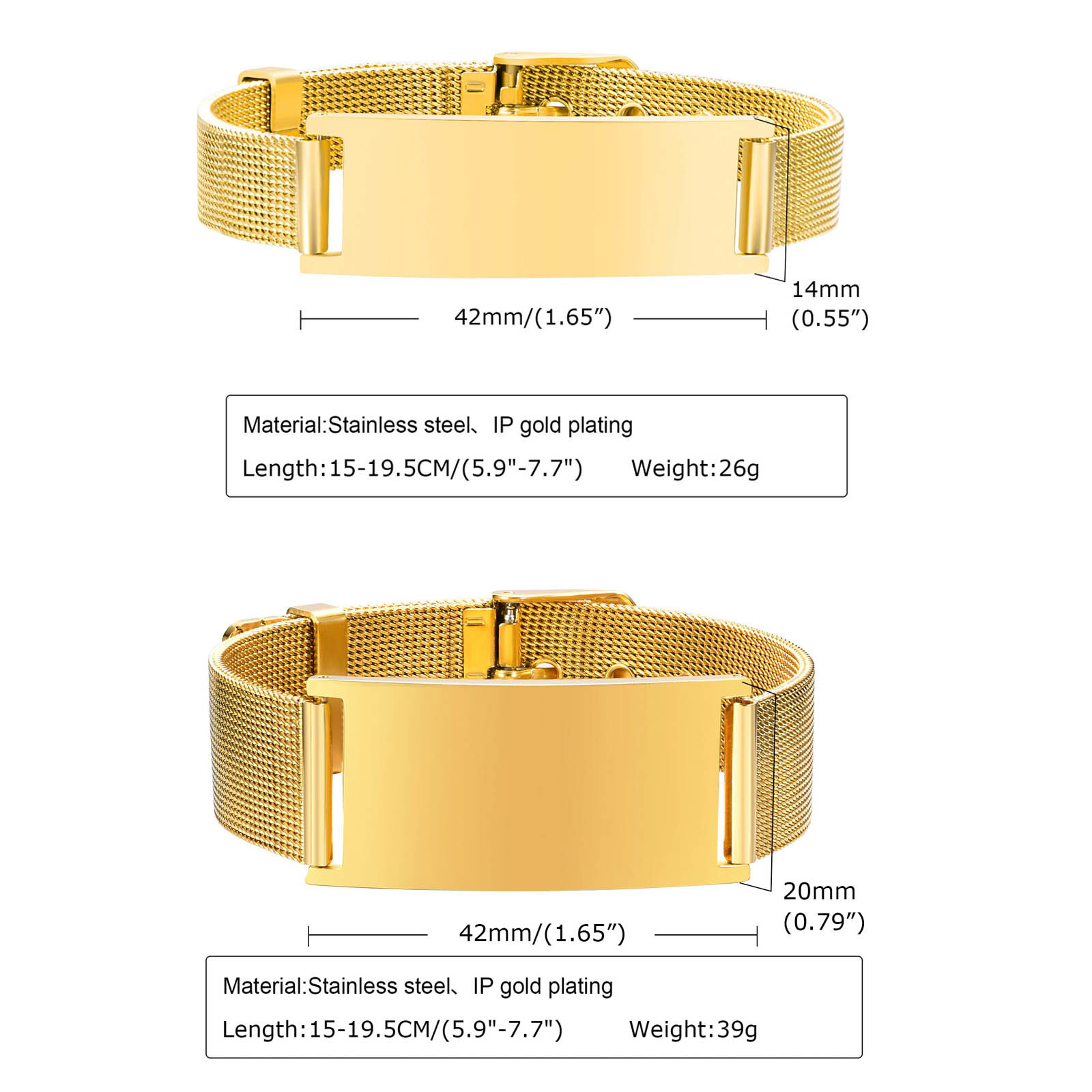 Gelang ID pribadi untuk pria w - Mesh Stainless Strap ulasan dan harga