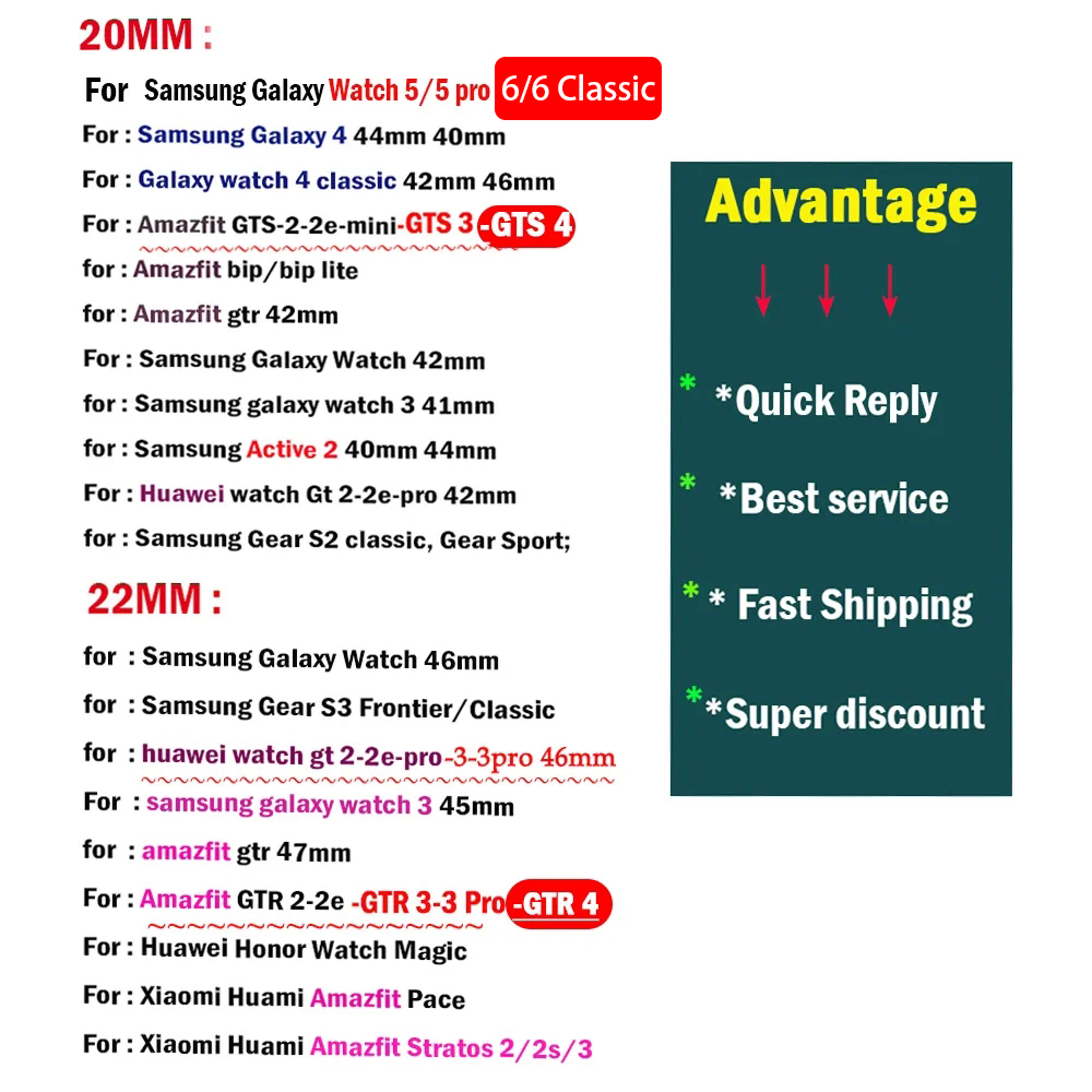 Pita silikon 20mm/22mm untuk A - Smartwatch Samsung Watches For Women ulasan dan harga