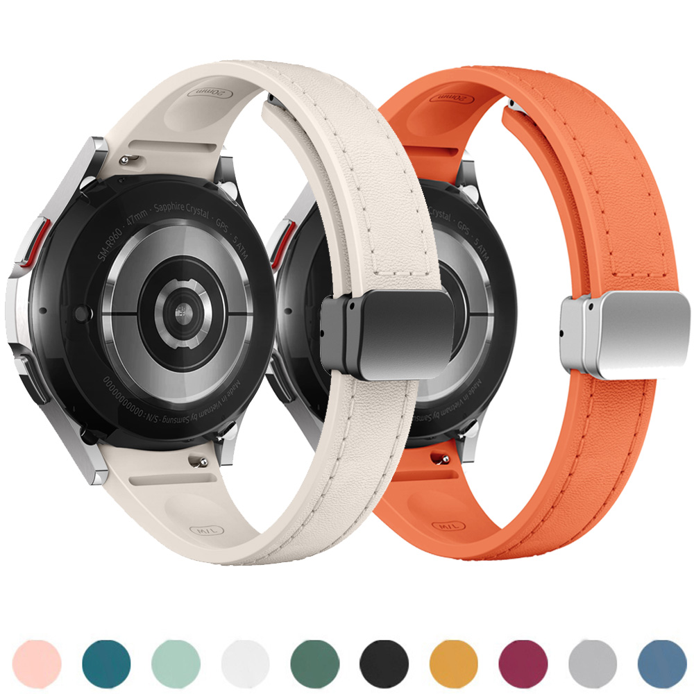 Tali kulit asli + silikon untu - Smartwatch Samsung Watches For Women ulasan dan harga